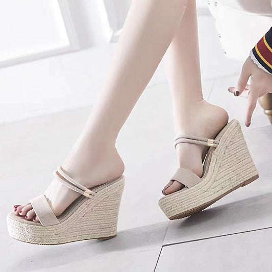 Chic  Espadrille Wedge Sandals with Double Straps