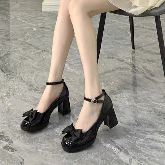 Bow Knot Block Heel Pumps – Elegant & Versatile