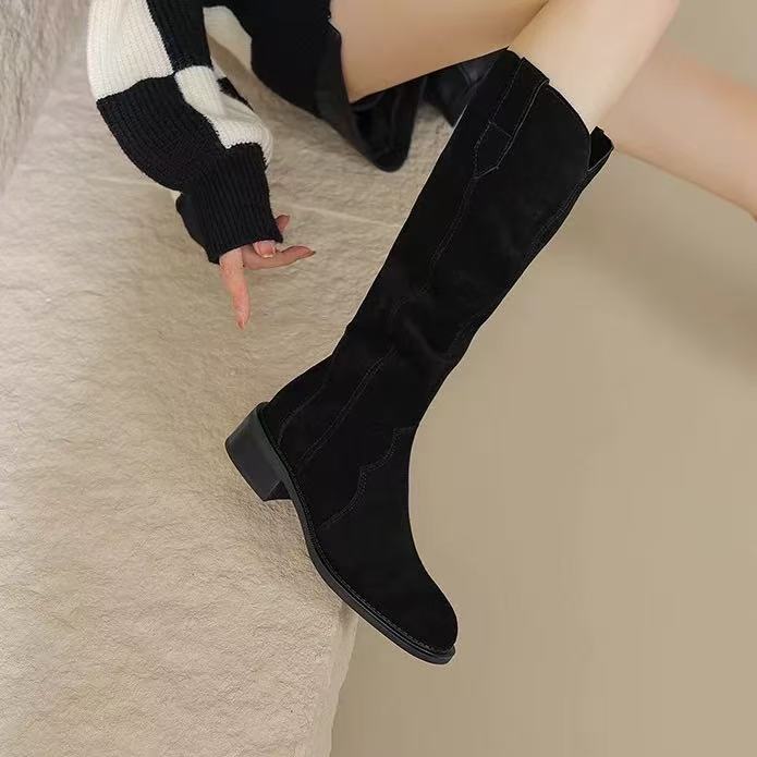 Women’s Suede Casual Mid-Calf Boots | Comfortable Retro Style