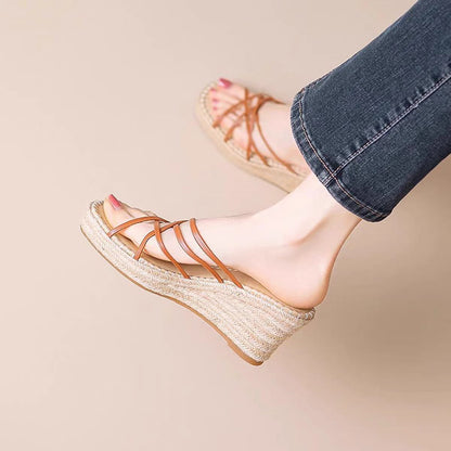 Chic  Espadrille Wedge Sandals with Double Straps
