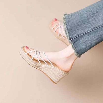 Chic  Espadrille Wedge Sandals with Double Straps