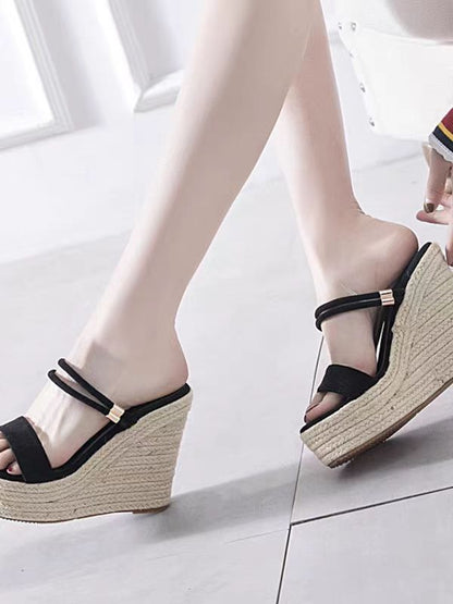 Chic  Espadrille Wedge Sandals with Double Straps