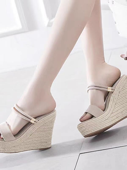 Chic  Espadrille Wedge Sandals with Double Straps