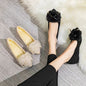 Cozy Faux Fur Flats with Bow – Winter Indoor/Outdoor Slip-ons