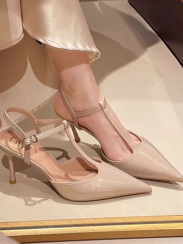 Pointed Toe T-Strap Heels – Elegant Multi-Color Design