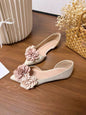 Elegant Floral Pointed Flats – Romantic D’Orsay Shoes for Women