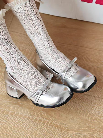 Patent Leather Square Buckle Pumps – Chic & Versatile