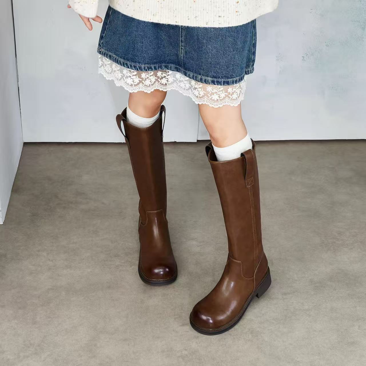 Women’s Multi-Strap Mid-Calf Riding Boots | Retro Biker Style