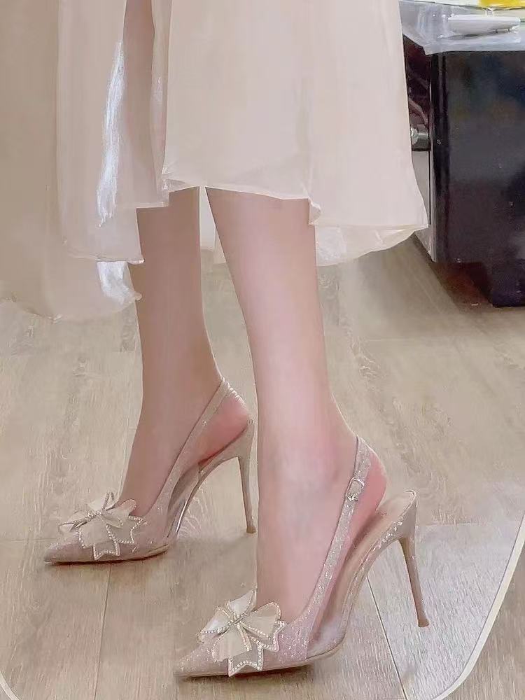 Chic Pointed-Toe Heels with Butterfly Bow