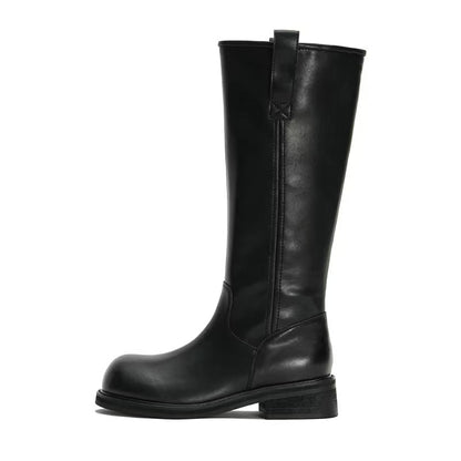 Women’s Multi-Strap Mid-Calf Riding Boots | Retro Biker Style