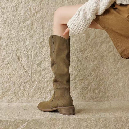 Women’s Suede Casual Mid-Calf Boots | Comfortable Retro Style